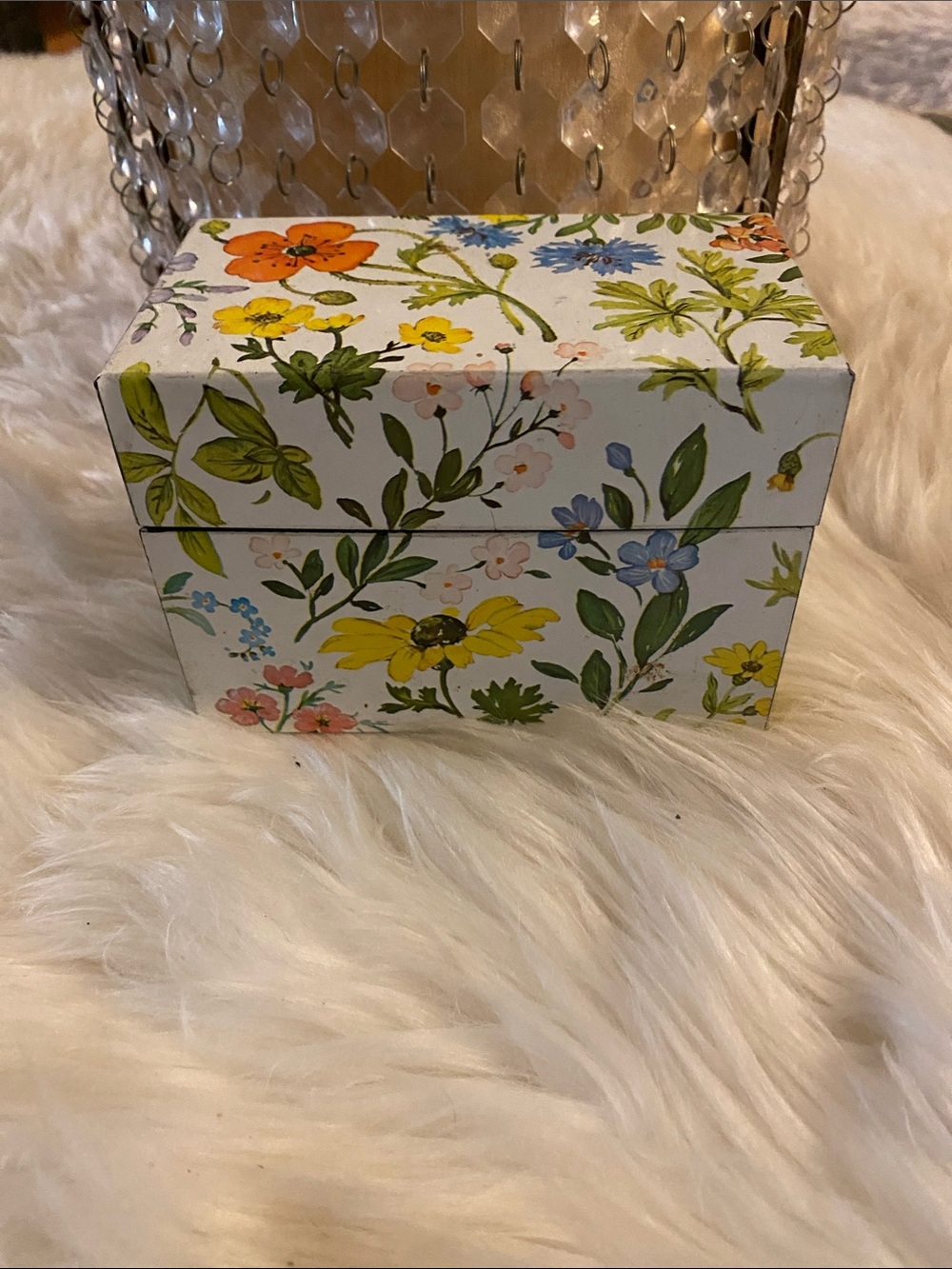 Vintage-Floral Decorative Storage /Recipe Box in Multicolor - Home Accents